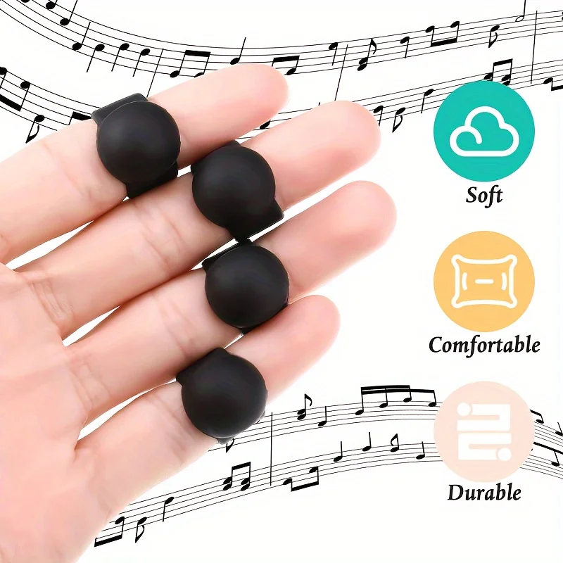 4Pcs Finger Picks For Steel Tongue Drum Silicone Rubber Knocking Finger Sleeves For Beginners Learning Hand Tapping Technique