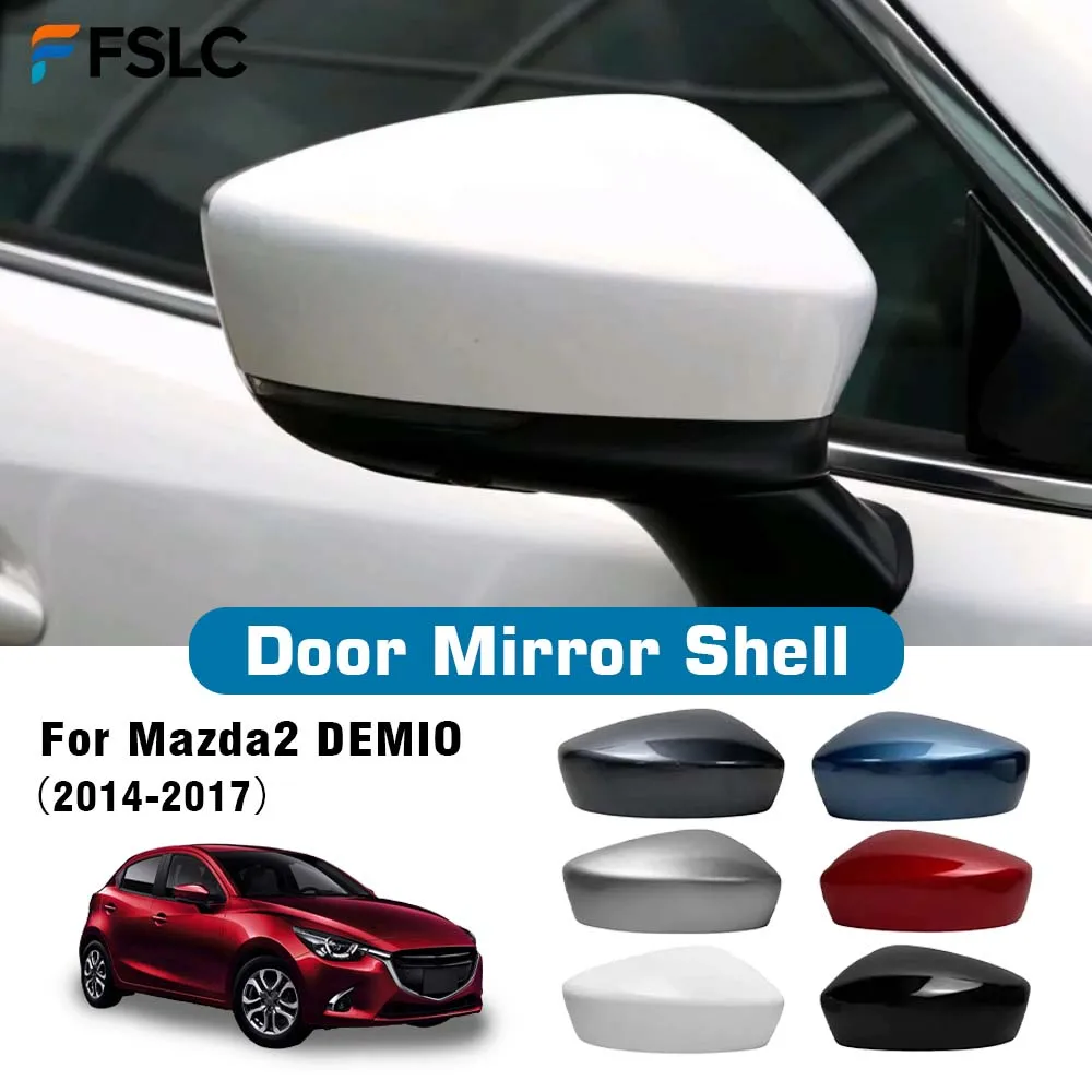 

Protective Cover Door Mirror Shell For Mazda 2 DEMIO 2014-2017 Picture Frame Long Strip Shell Pearl White Bright Red Blue Gray