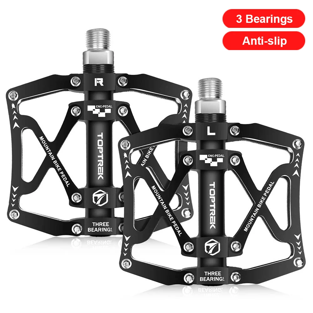 

Toptrek 3 Bearings Pedals for Bicycle Ultralight Anti-slip CNC BMX MTB Road Bike Pedal Cycling Plate Clip Cleats Bike Pedals