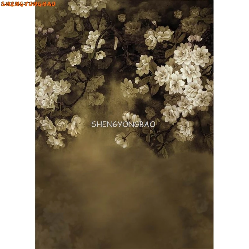 SHENGYONGBAO Vintage Oil Painting Flower Photography Backdrops Children Portrait Background For Photo Studio Props  AF-30