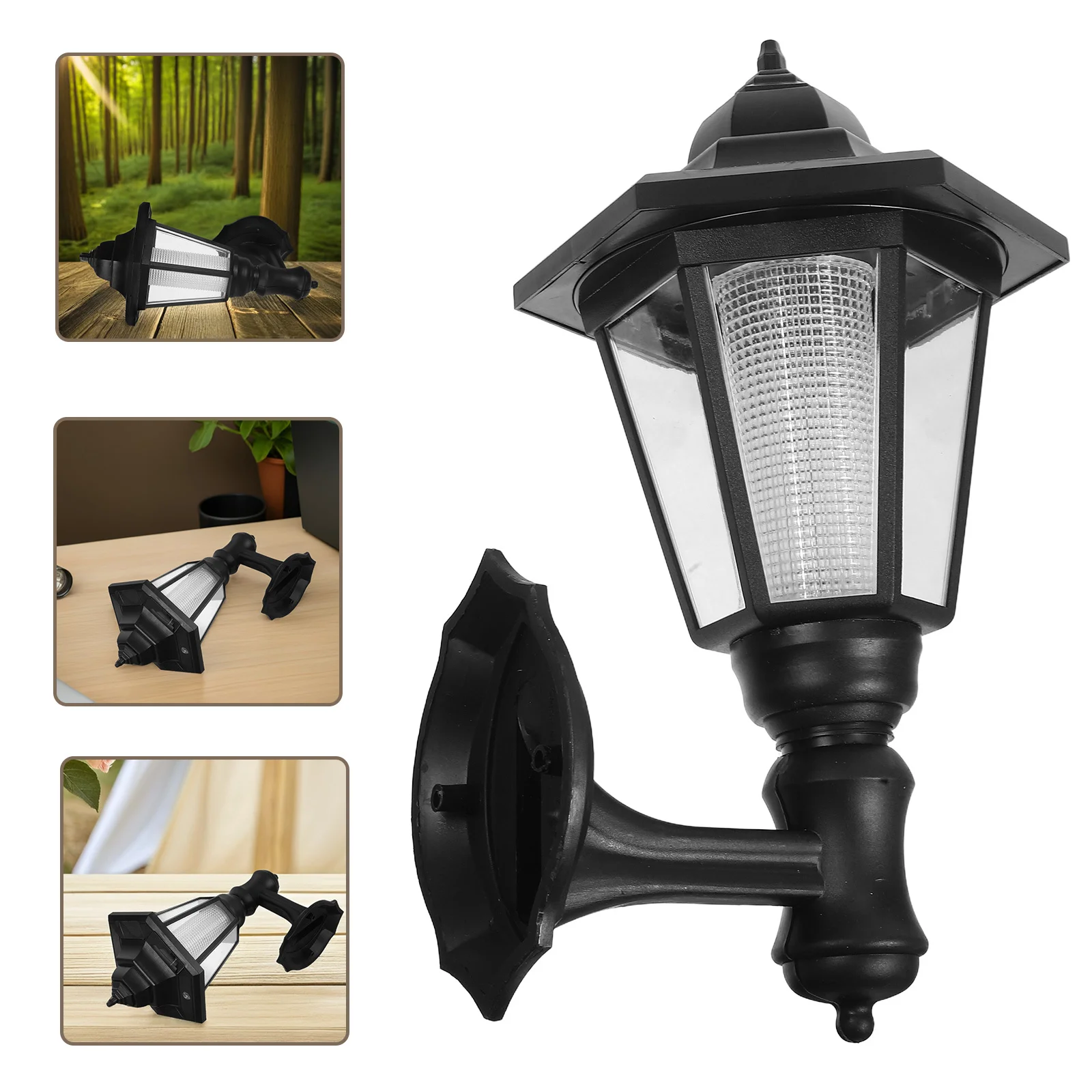 

Solar Powered Wall Light Hexagon Outdoor Lamp For Garden Yard Patio Corridor Solar Wall Lantern White Light