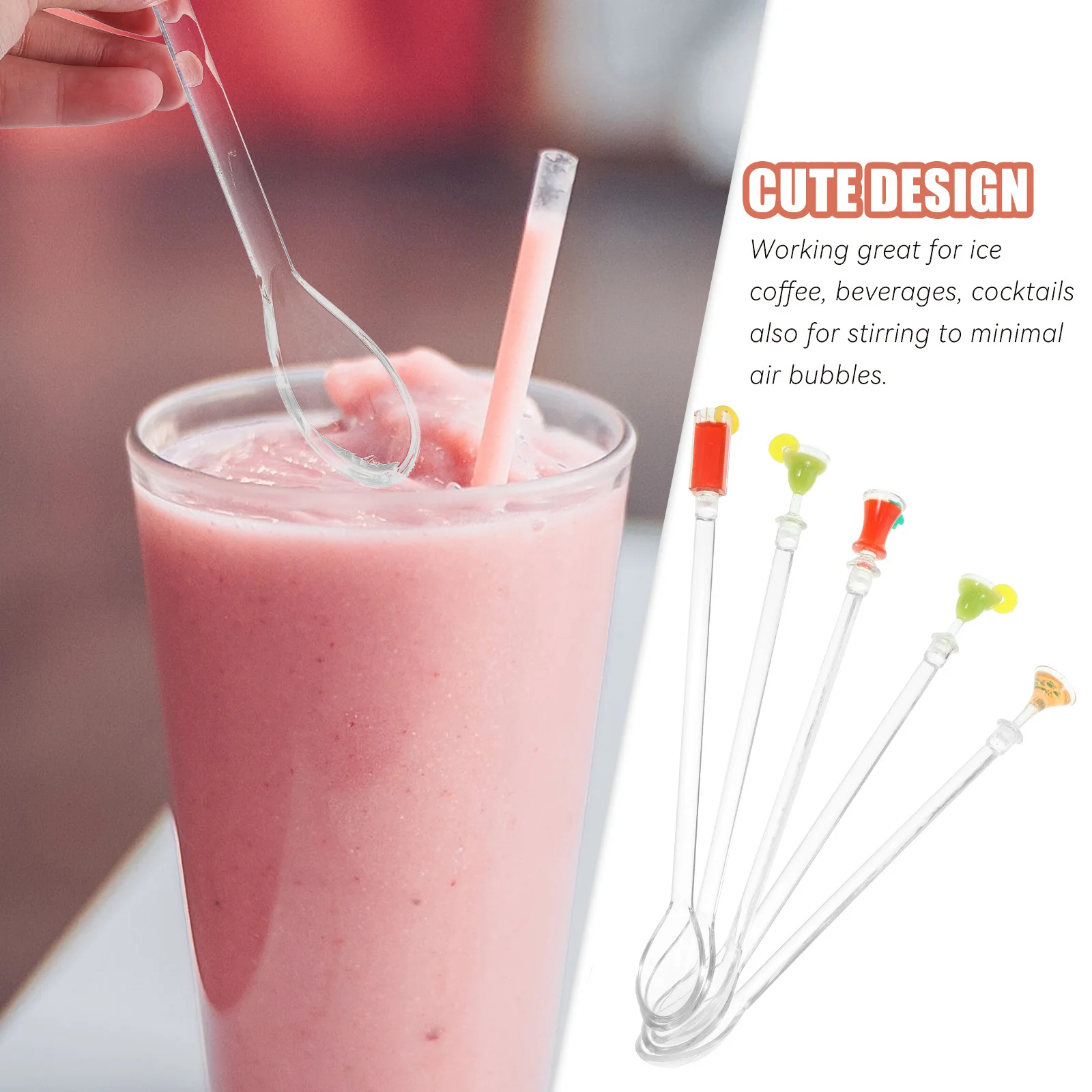 

5pcs Cocktail Stirrers Reusable Mixing Rods For Coffee Ice Drinks Bar Supplies Swizzle Sticks Drink Mixers Party Wedding Kitchen