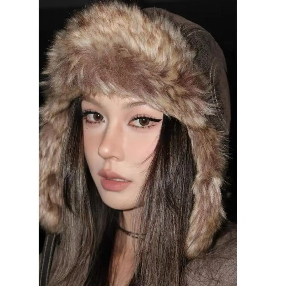 Russo Caldo Protezioni Per Le Orecchie Cappelli Unisex Trapper Bomber Cap Uomo Donna Trapper Cap Aviator Trooper Paraorecchie In Pelliccia Sintetica Paraorecchie Cappello