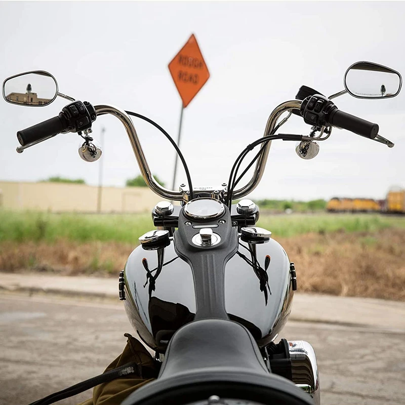 8Mm Chrome Motorcycle Sportster Mirrors Long Stem For Road King Street Electra Glide Road Glide Dyna Softail 1982-2020