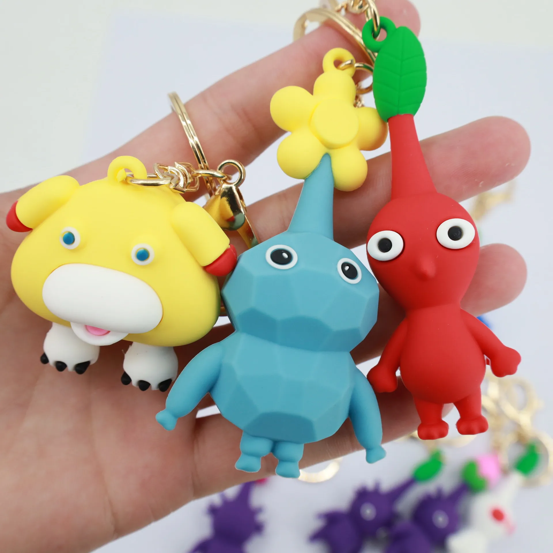 Figura de Acción de Anime PIKMIN, Llaveros de PVC, Colección de Muñecos de Juguete para Niños, Regalos