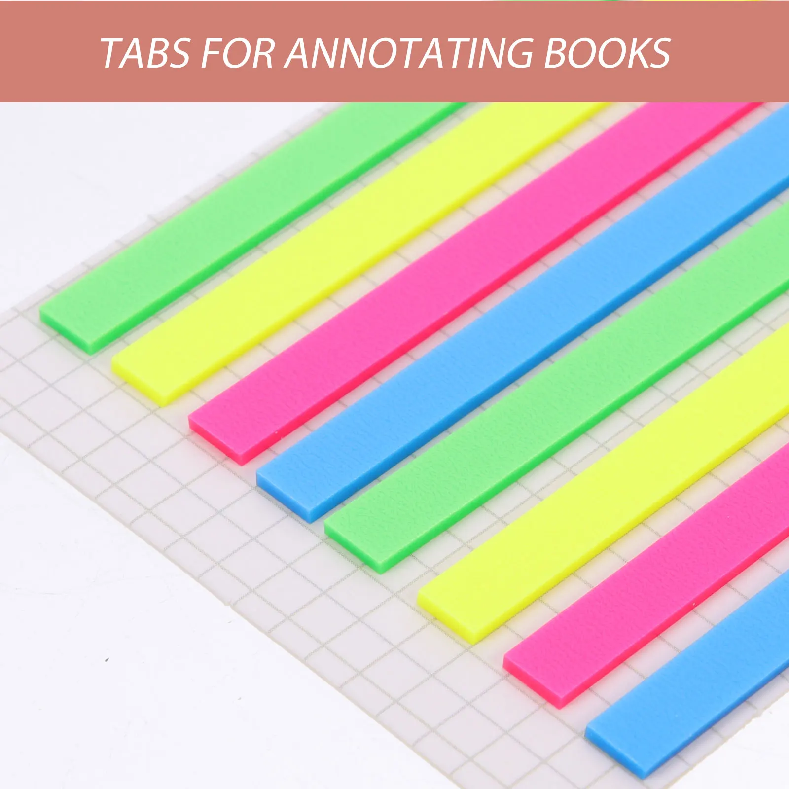 

4 Books Transparent Colorful Long Index Tabs Highlighter Strips For Annotating Books Office Products