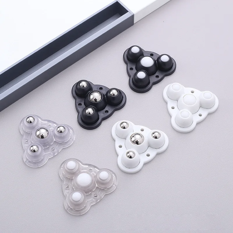 New 4Pcs Self Adhesive Type Mute Ball Universal Wheel 300Kg 4 Beads Furniture Casters Wheels Stainless Steel Wheel 360° Rotation