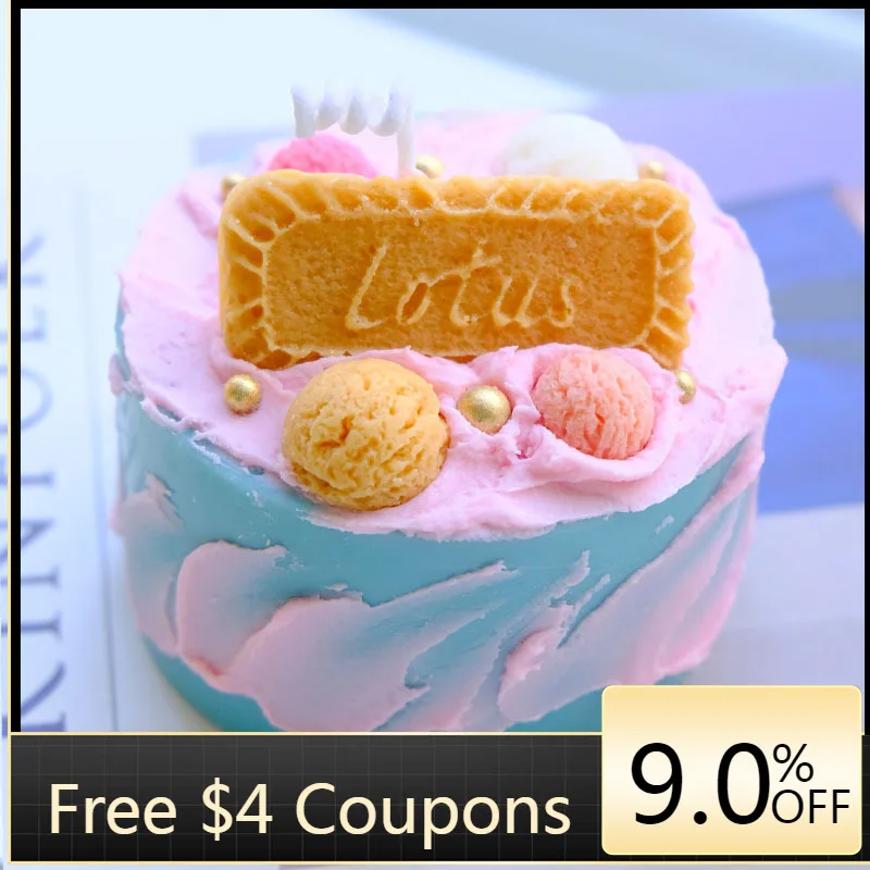 

Biscuit Cake Shape Contrasting Color Handmade Scented Cake Candle