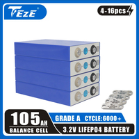 105Ah 3.2V LifePO4 Battery Grade A 6000+ Deep Cycle 100% Capacity DIY 12V 24V Solar Energy Storage System Rechargeable Cell