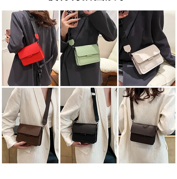 Classic Designer PU Leather Crossbody Bag for Women Travel Handle Handbag Fashion Shoulder Messenger Bag Ladies Small Flap Bag