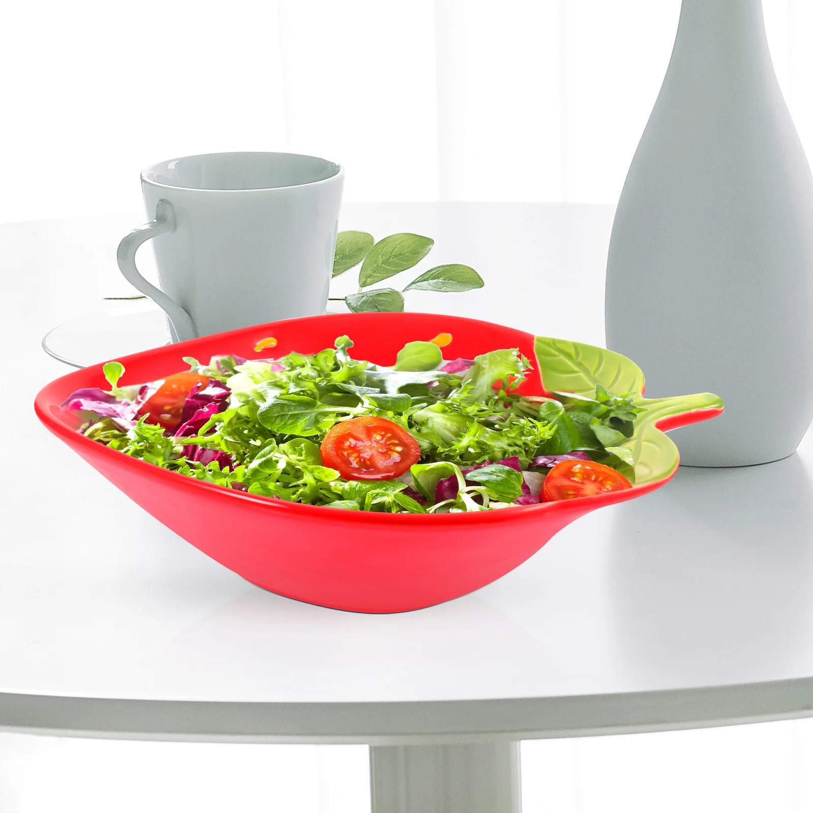 

Ceramic Fruit Bowl Adorable Strawberry Shape Design Premium Texture Decorative Printing Bowl for Dessert Salad Rice Soup Serving