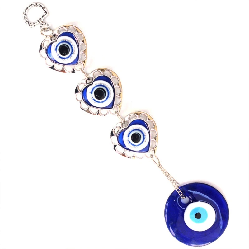 Turkish Blue for Evil Eye Amulets Wall Hanging Pendant Home Decor Heart Ornament Dropship