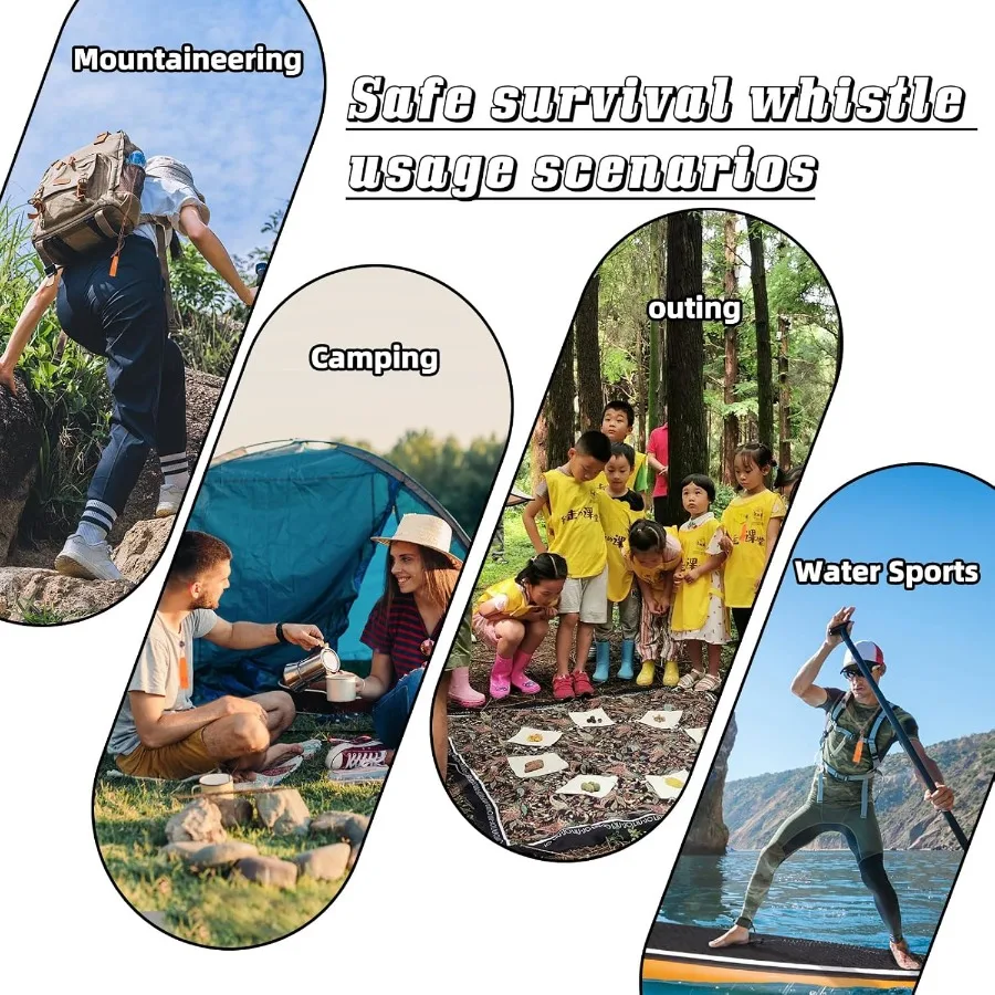 4 قطعة صافرة الطوارئ سوبر بصوت عال صفارة إنقاذ مع الحبل للسلامة تنبيه القوارب السباحة التجديف التنزه التخييم Huntin #5