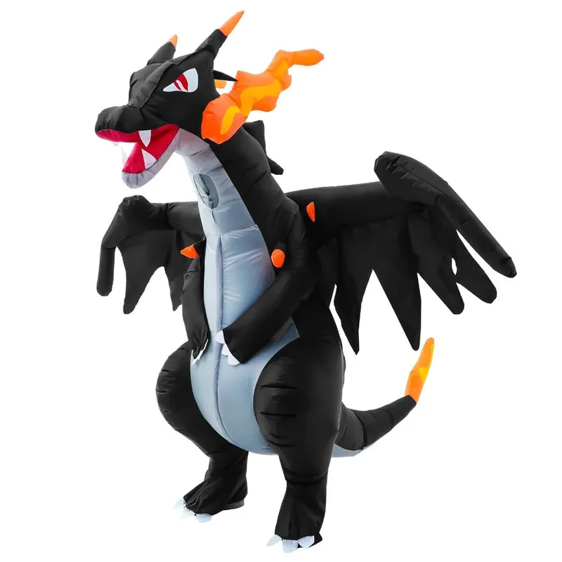 

zz04zz12Dinosaur Inflatable Costumes Adults Halloween Blow Up Fire Breathing Evil Dragon for Party Fancy Dress Suit