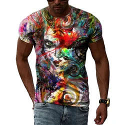 Personality Abstract Color graphic t shirts Men Casual Fashion 3D Printed Street Style Summer Tees Hip Hop Harajuku Short Sleeve