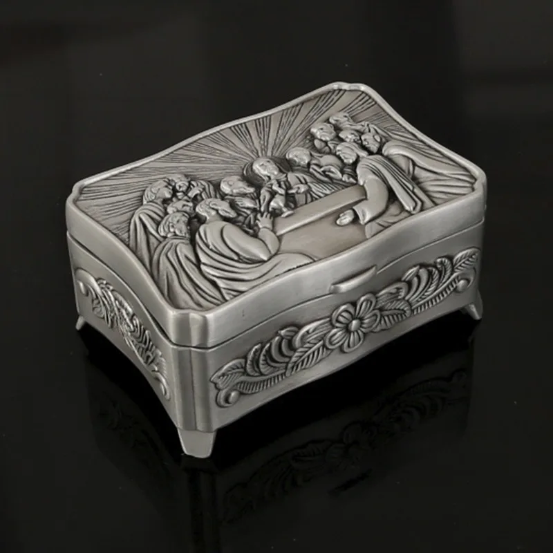 Advanced Jewelry Box Creative Ring Storage Box Exquisite Jewelry Box Jewelry Box Earring Box Dressing Table Metal Storage Box
