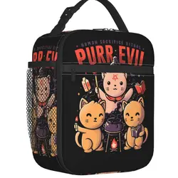 Purr Evil Magic Cat Insulated Lunch Bags for Women Satanic Gothic Witch Resuable Thermal Cooler Bento Box School