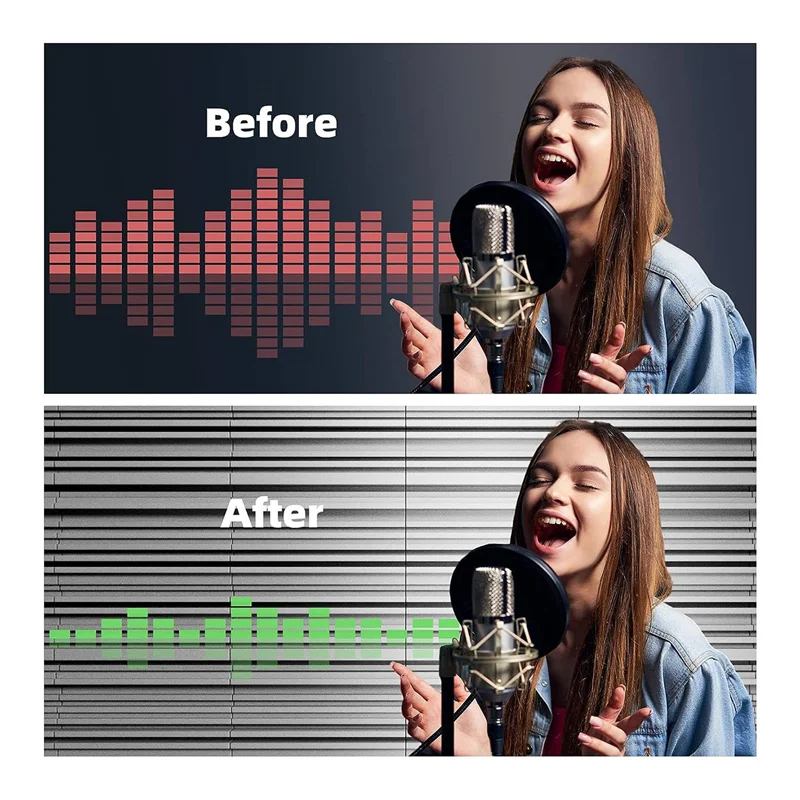 Новые 6 шт. самоклеящиеся панели из акустической пены, звукопоглощающая пена 12 х 12 х 2 дюйма, звукоизоляционная пена для студии звукозаписи, серая