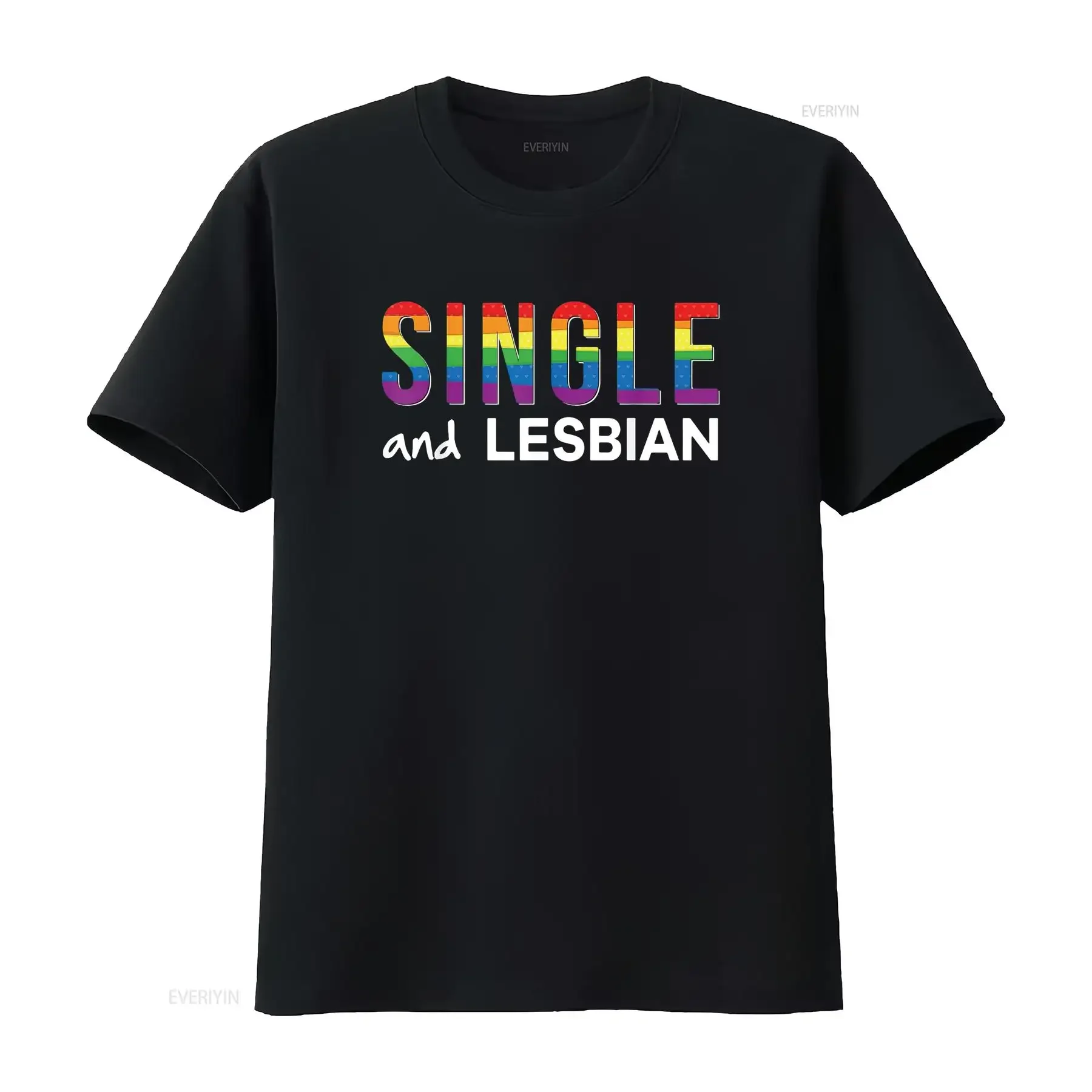 

Женская футболка Single And Lesbian Pride Rainbow Gay ЛГБТ, черная винтажная потертая слегка повседневная мужская удобная стильная мягкая футболка