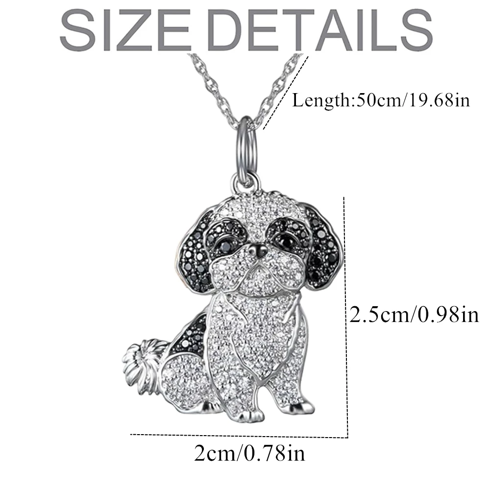 Exquisite and Cute Shih Tzu Pendant Necklace for Women Elegant Pet Puppy Jewelry Animal Accessories Birthday Gift for Dog Lovers