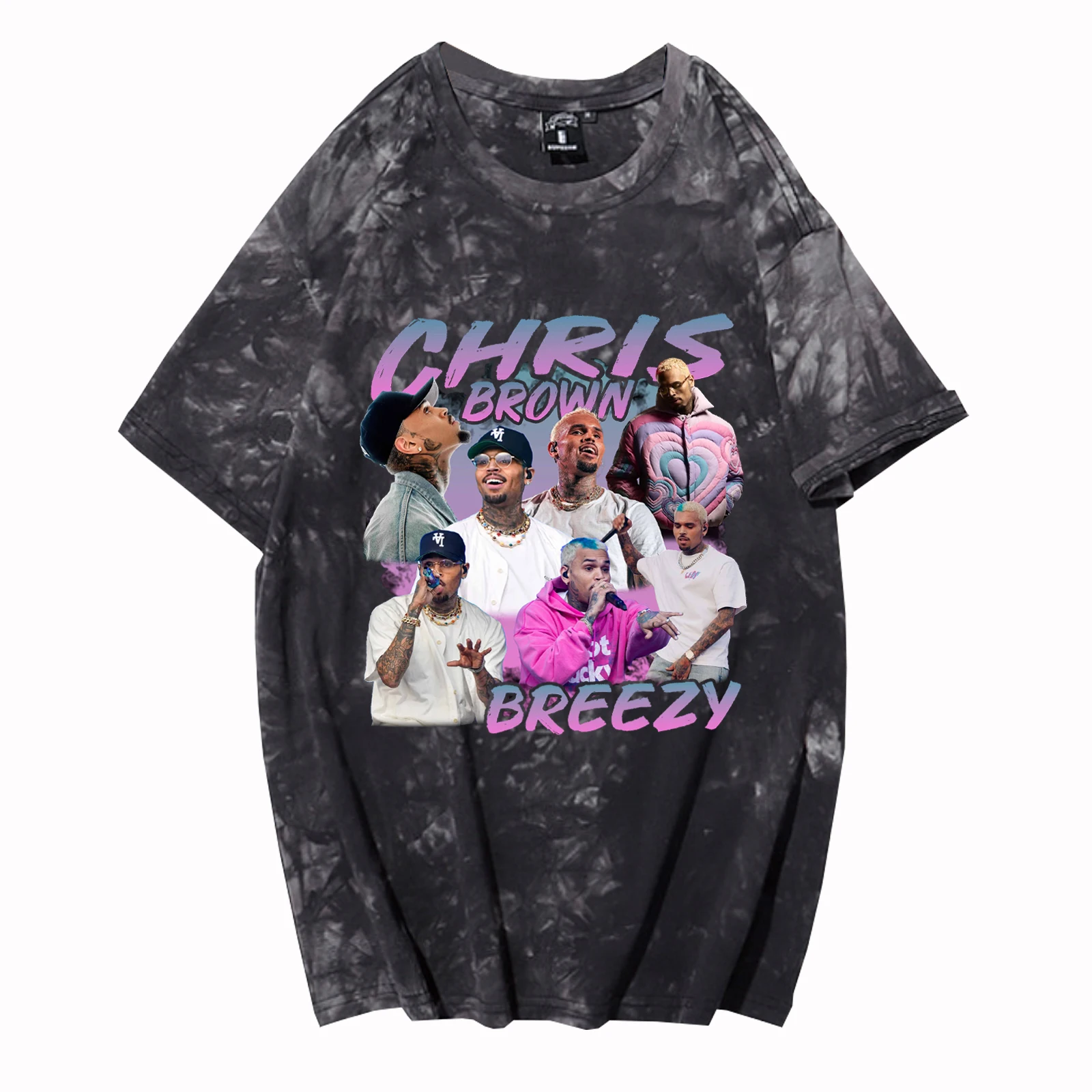 Chris Brown Tour Tie Dye Shirts Round Neck Short Sleeve Tee Chris Brown Fans Gift Unisex