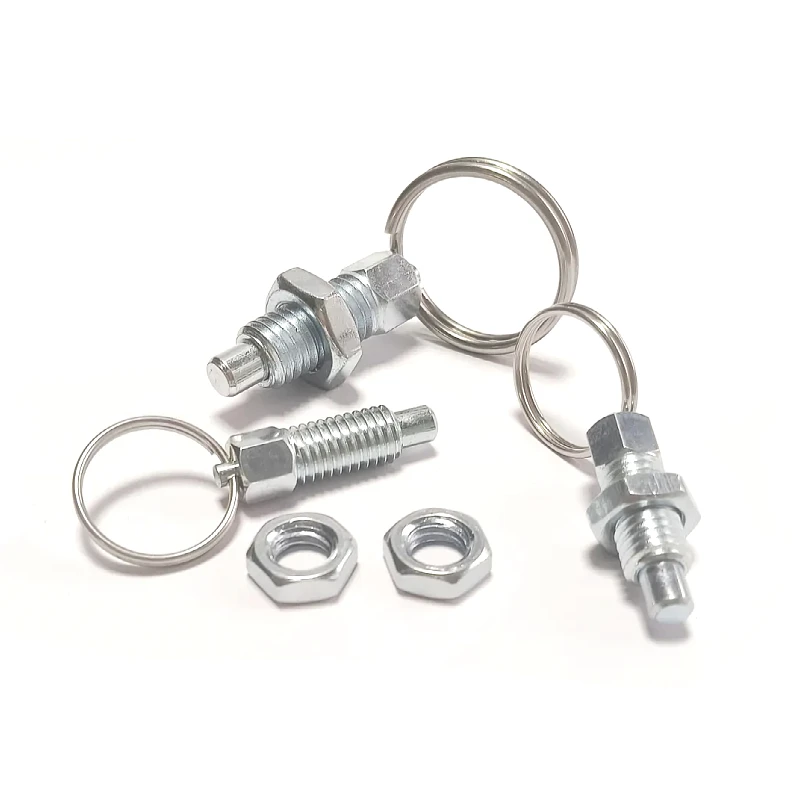 2PCS Carbon Stahl Blau-überzogene Zink Pull Ring Indexierung Pin M6M8M10 Ring Frühling Lock Pin Positionierung Post Split knopf Kolben Latch