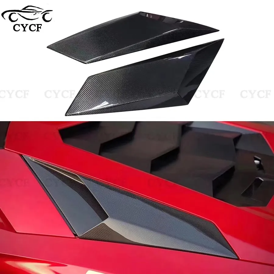 For Lamborghini Aventador LP700 LP720 LP750 SVJ Style Rear Air Outlet Cover Carbon Fiber FRP Rear Vents Splitters Flaps Apron