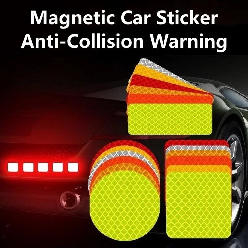 10PCS Car Bumper Reflective Stickers Reflective Warning Strip Tape Secure Reflector Stickers Decals Exterior Motorcycle Sticker