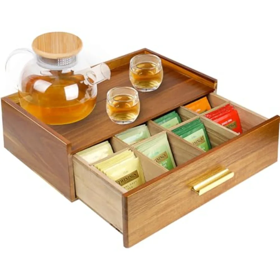 

Tea Bag Organizer, Tea Organizers and Storage Box, Tea Caddy for Tea Bags Storage Drawer, Teabag Holder Container Boxes for Cou
