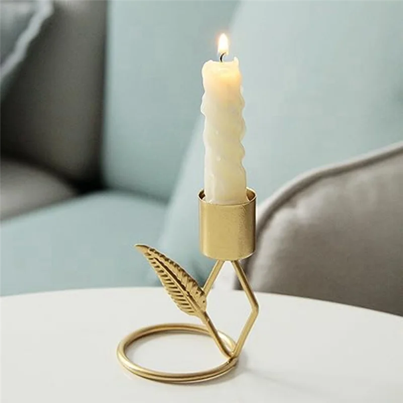

-PQWN 3 PCS Wrought Iron Candlestick,Leaf Candle Stand Candlestick Holders Metal For Wedding Christmas Dining Room Valentine's D