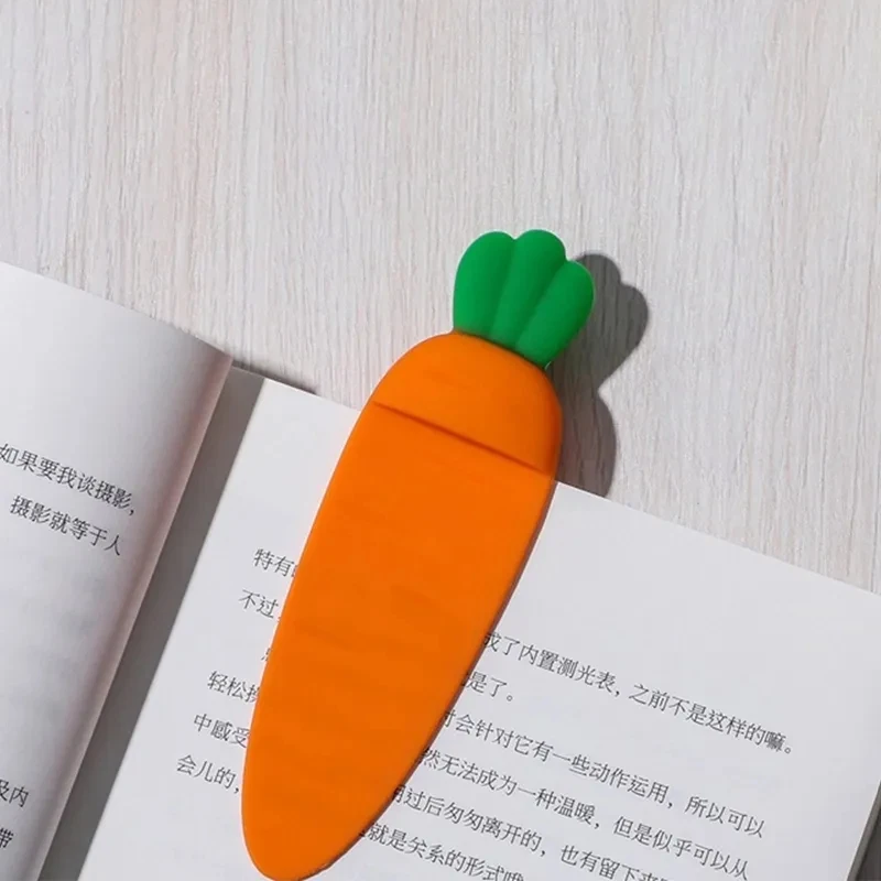 Kawaii Cartoon Carrot Bookmark For Student 3D Stereo Book Holder Binder Index Divider Reader Stationery Office School Supplies