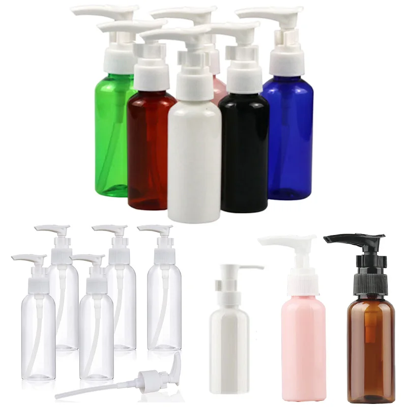 30 Uds. Botellas de viaje transparentes de plástico vacías de 30/50/100/150 ml, botella con bomba, dispensador de loción, contenedores para champú, jabón líquido