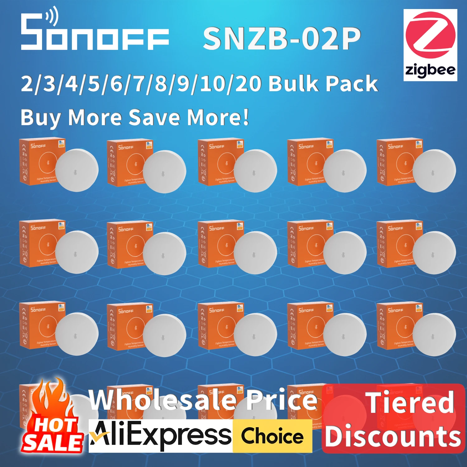Wholesale 2-20 Pcs/lot Snzb-02p High-accuracy Zigbee Sensor, Reliable Zigbee Temp Humidity Sensor For System Integrators