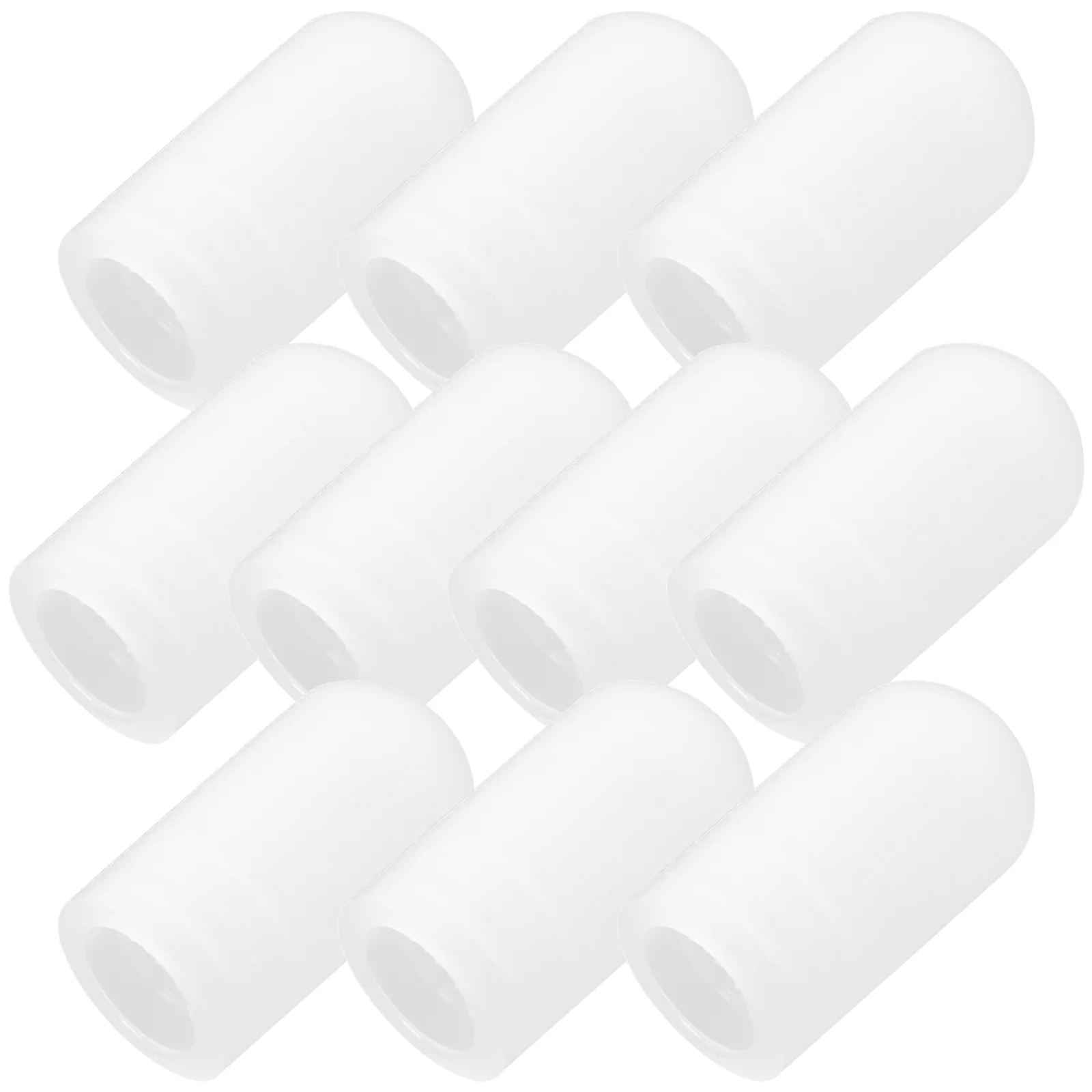 10 Pcs Drum Mutes Stick Head Protective Cover Silicone Rubber Sleeve Accessories (white) Pack Jacket Tips