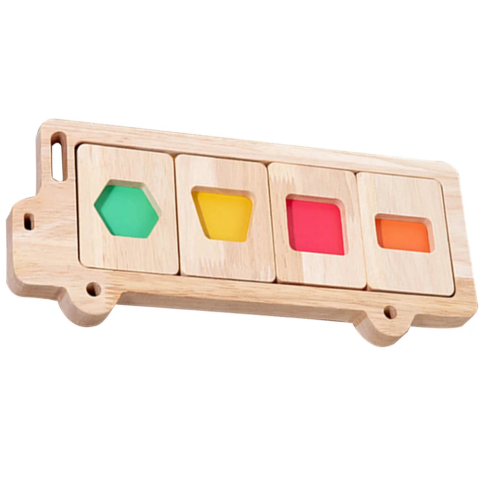 مجموعة واحدة من ألغاز الأشكال الهندسية الخشبية، لعبة مطابقة التعرف على الألوان، تطوير التعلم المبكر المعرفي للأطفال الصغار #5