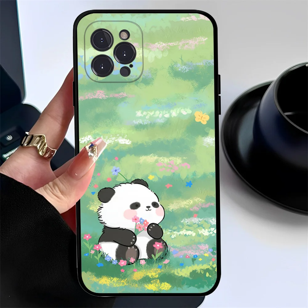 Fubao panda Phone Case For iPhone 15 14 11 12 13 Mini Pro XS Max Cover 6 7 8 Plus X XR SE 2020 Funda Shell