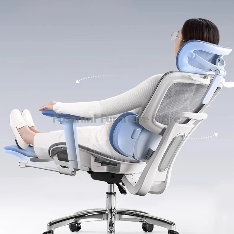 Sedia ergonomica in rete per ufficio domestico, bracciolo regolabile, sedia da lavoro per computer da gioco con supporto lombare, sedia girevole reclinabile