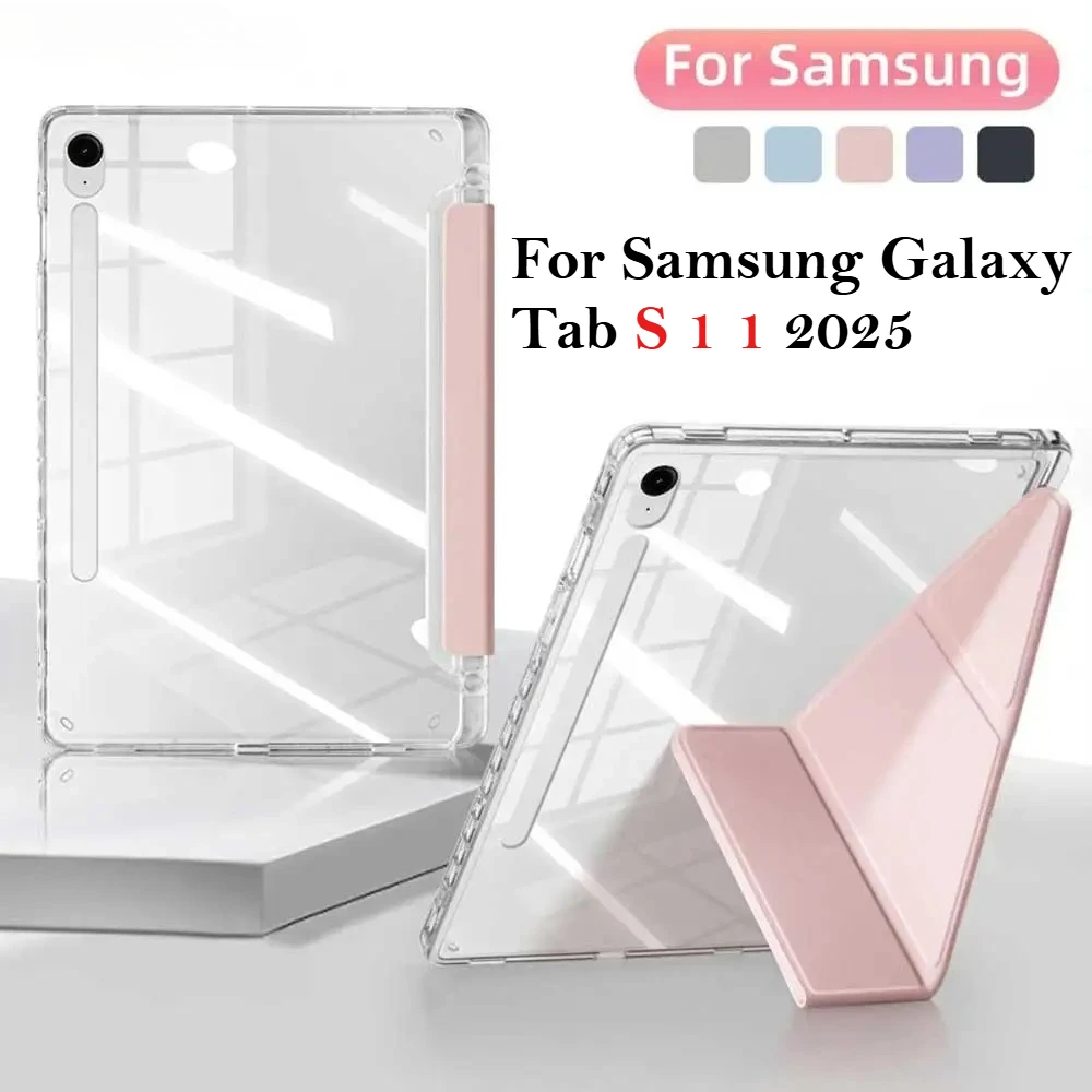 

Smart Case for 2025 Samsung Galaxy Tab S11 S10 Lite S9 FE Plus 13.1 12.4 A11 A9 Plus 8.7 11 Y-fold Stand Funda with Pencil Holde