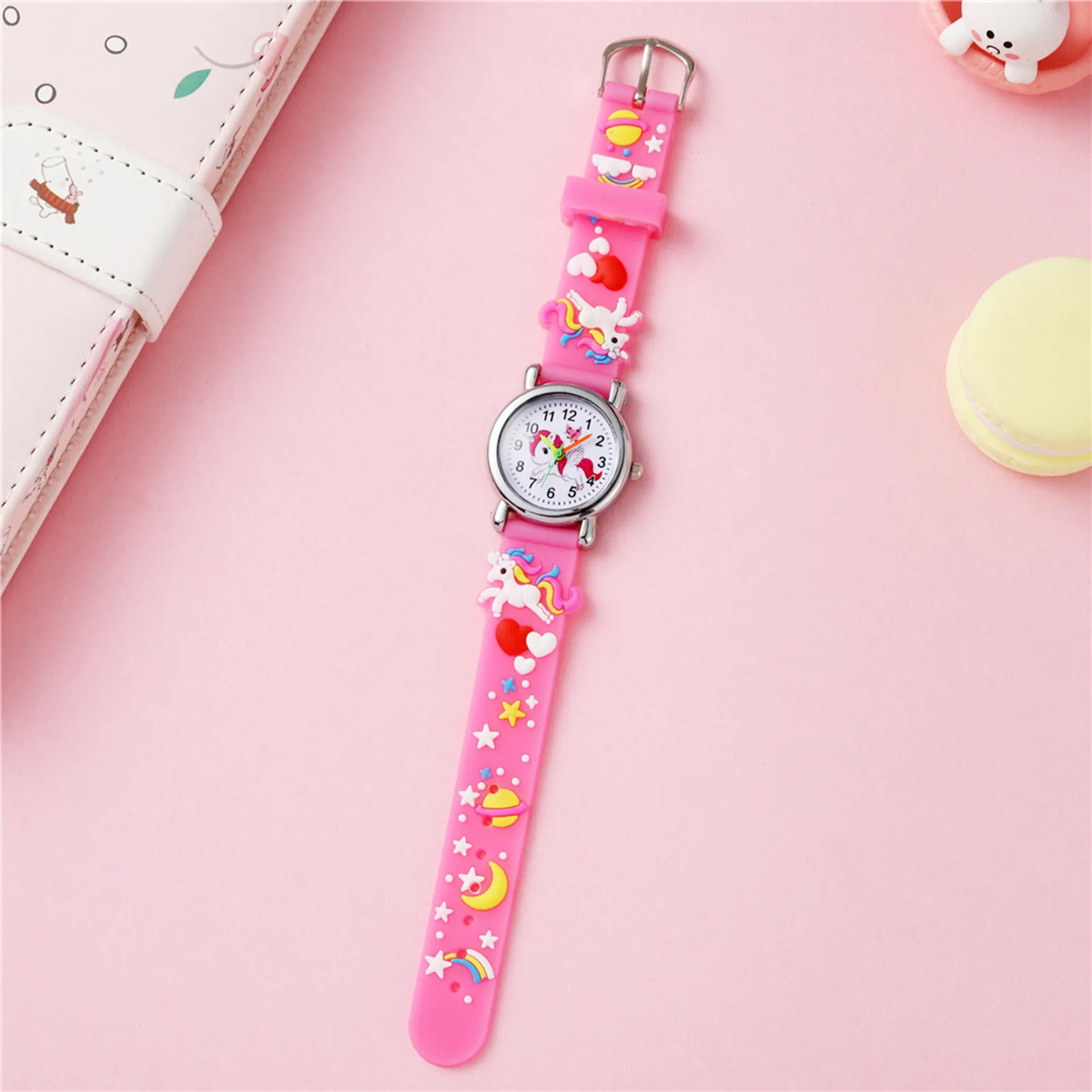 Unicorn Watch Ages 3-8 Lightweight Learning Wrist Watch with Cartoon Dial Adjustable Silicone Band Holiday Gift