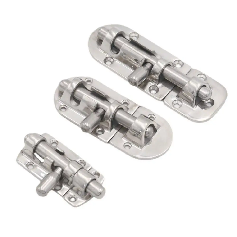 Kunci Gerbang Kapal Laut dari Baja Anti Karat, Perlengkapan Tebal, Pengikat Palka Kapal Laut, Pengunci Barel Geser Perak yang Tahan Lama, Kunci Pengaman RV