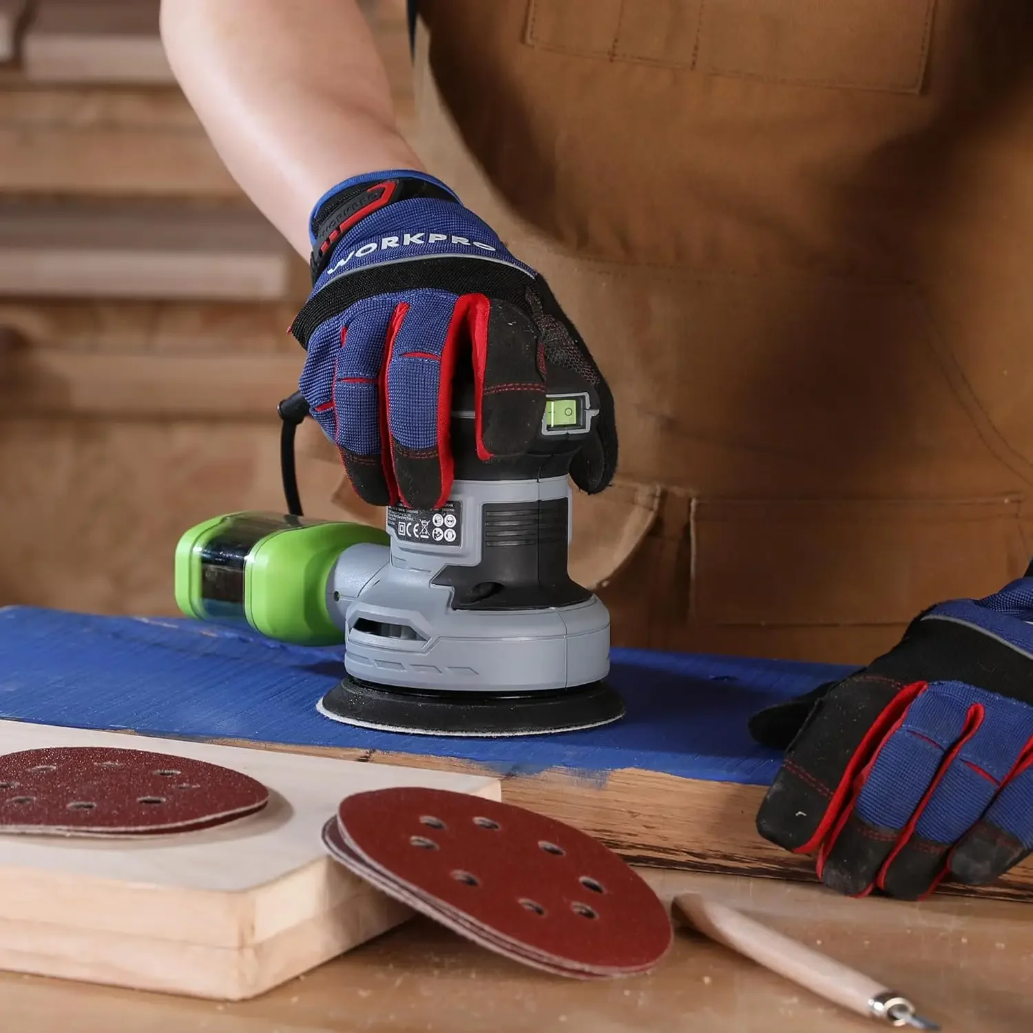 10 Particle Sizes Sandpaper Round Sanding Paper Set 5 Inch Hook and Loop Woodworking Metal Grinding Disc Abrasive Polishing Tool