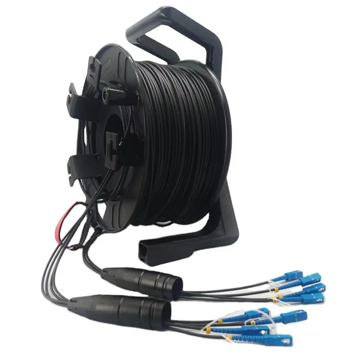 Armored 2/4/6/ 8/12 core SC- LC fiber patch cords waterproof optic cable for stage and projects and data center