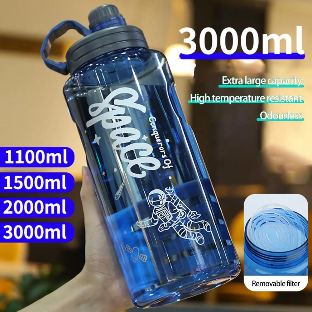 1100/1500/2000/3000ml Water Bottle Cup Durable Clear Scale Water Bottle Explosion Proof Large Water Bottle for Outdoor