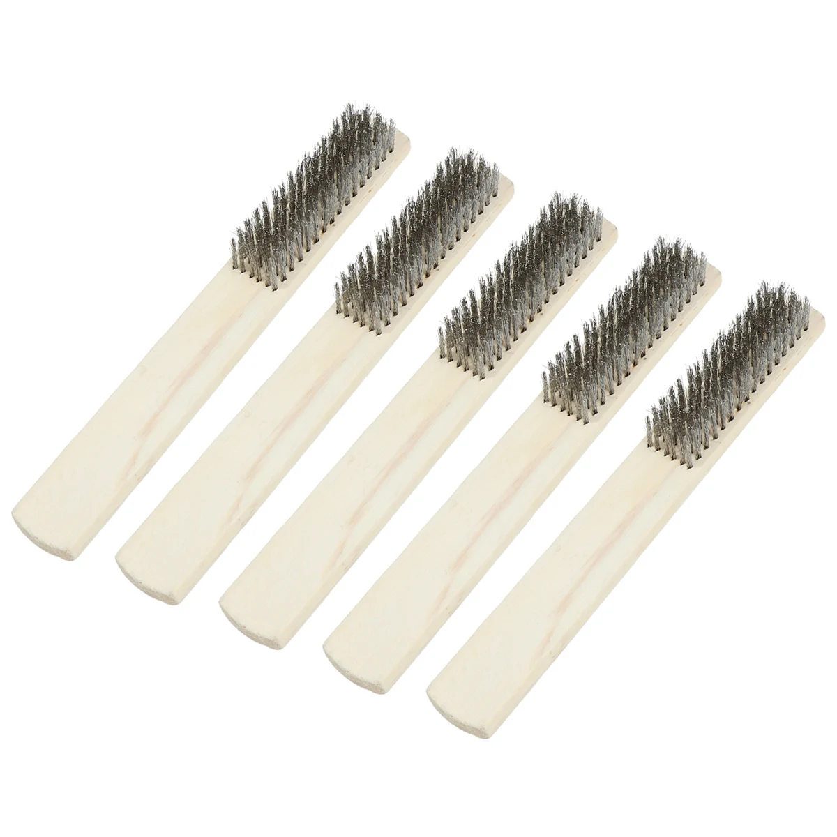 

5pcs Wire Brush Stainless Steel Rust Removal Paint Cleaning Bamboo H Metal Long Lasting Durability High Wire