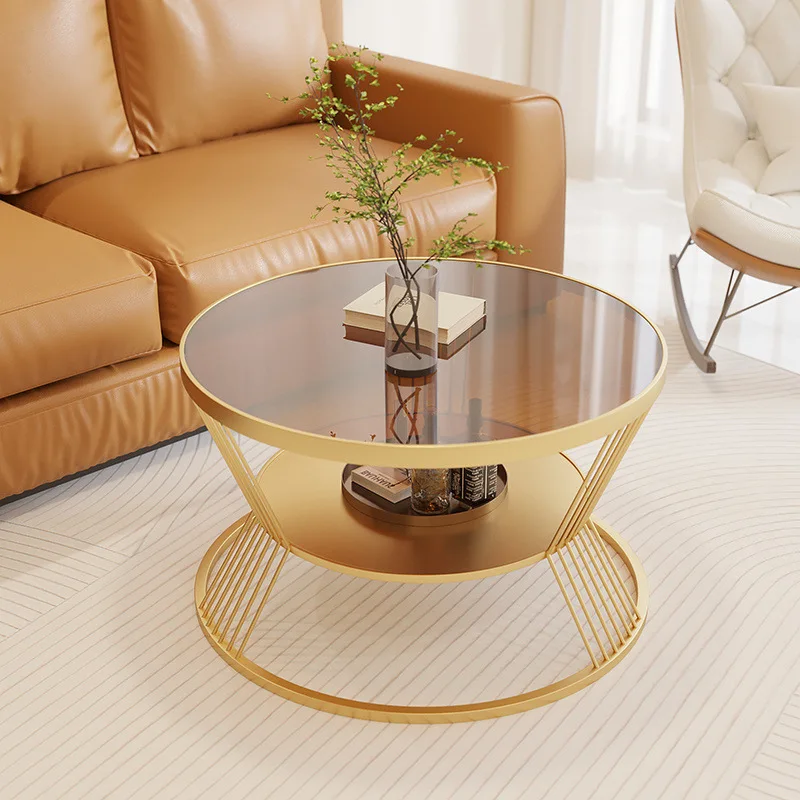 

Customizable tempered glass coffee table small apartment
