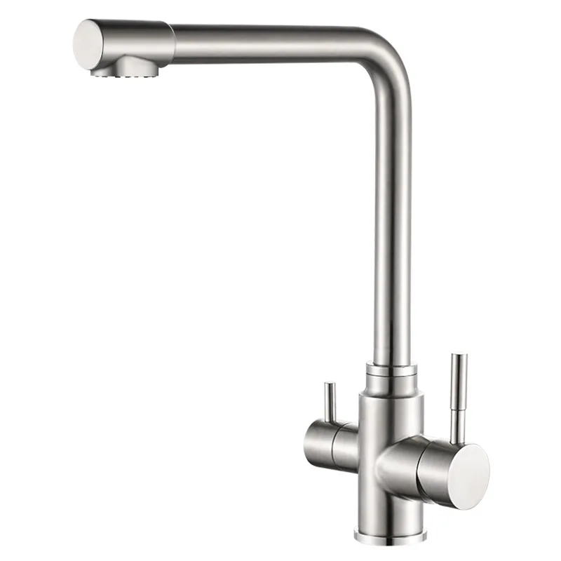 304 Stainless Steel 2-In-1 Hot And Cold Rotating Kitchen Sink Dual-Use Faucet Single Hole Vessel Sink Faucet