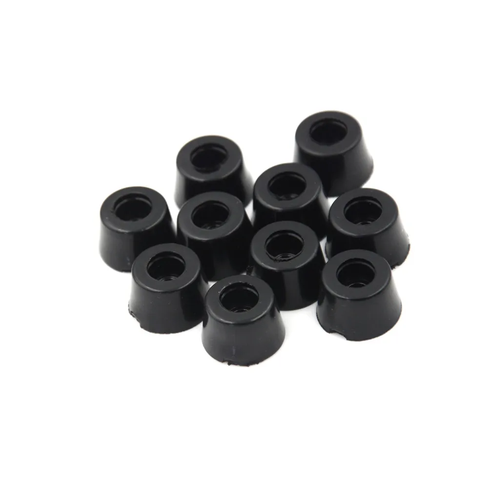 10Pcs 17mm x 10mm Round Cabinet Black Rubber Instrument Case Feet Foot Circular
