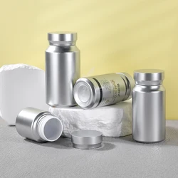 Sample link  silver tablet packaging bottle container pill packer plastic jars with lid for food candy