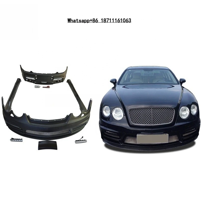 

Car Body Parts Fiberglass Body Kit For Flying Spur To Wd Style Front Bumper Side Skirts LED Light Bodykit 2010-2014