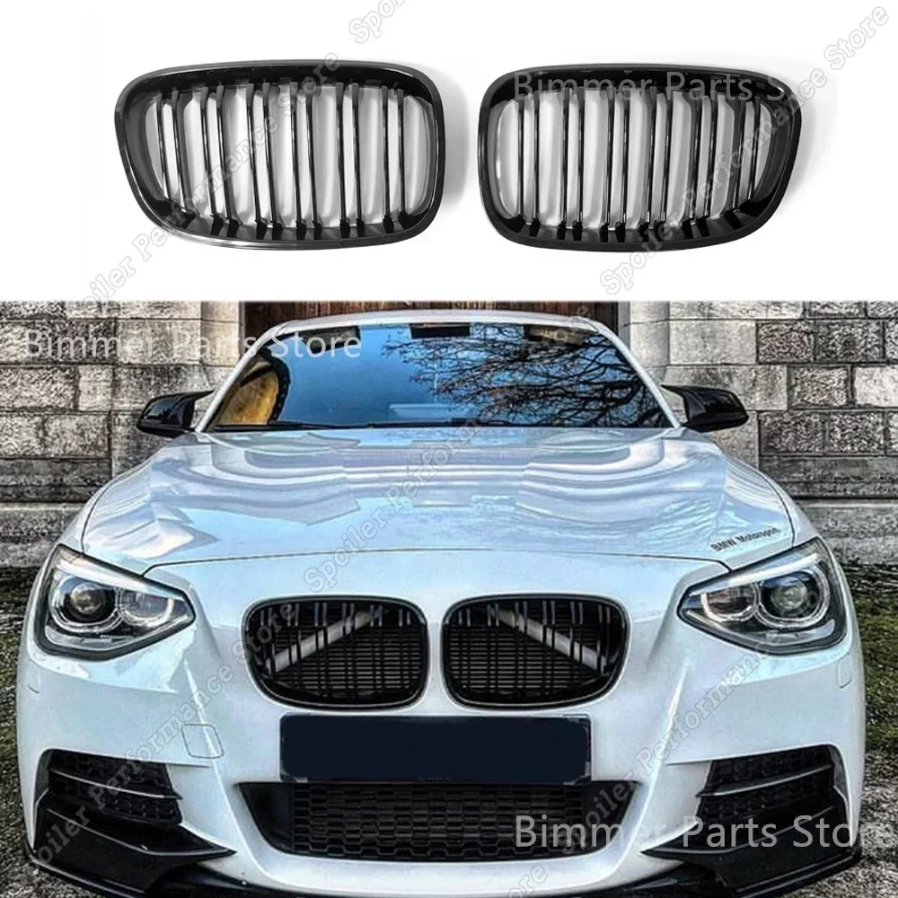 

Глянцевая черная передняя решетка радиатора, двойная решетка радиатора, воздухозаборная решетка для BMW 1 серии F20 F21 116d 120i 120d M135i 2011-2018 Mod